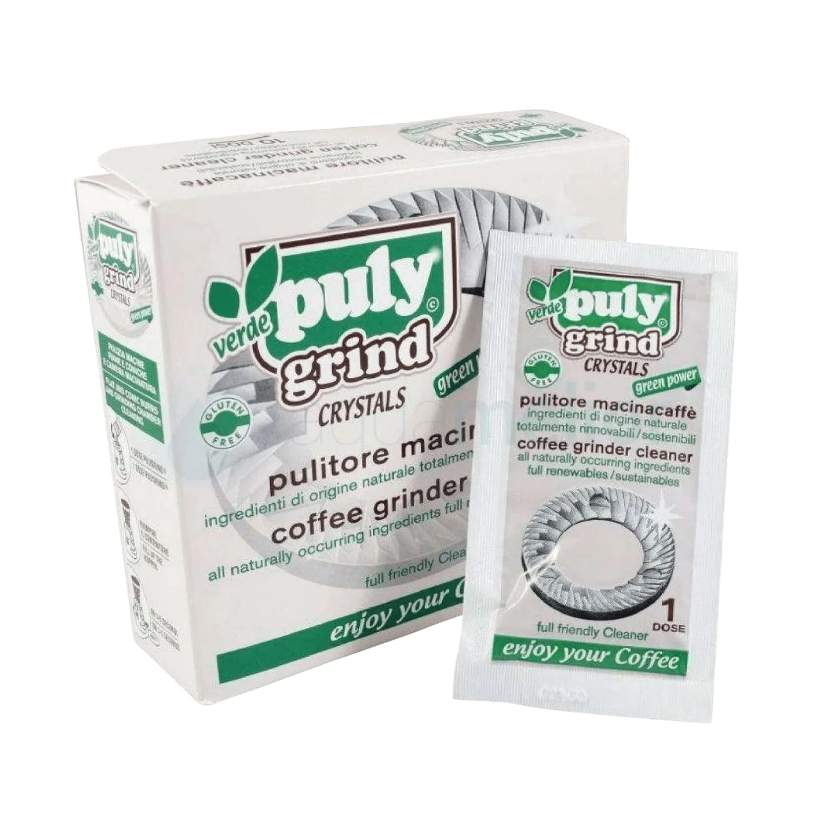PULY GRIND Crystals – čistič mlynčekov (10 × 15 g) — čistenie a údržba kávovaru | Cipolla Caffé