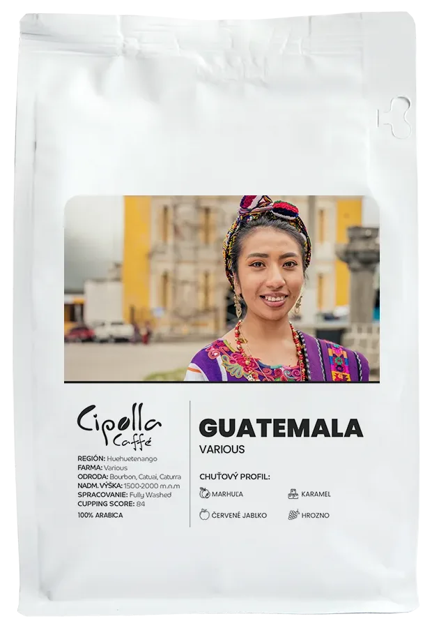 Guatemala Various — balenie 250 g čerstvo praženej zrnkovej kávy Cipolla Caffé