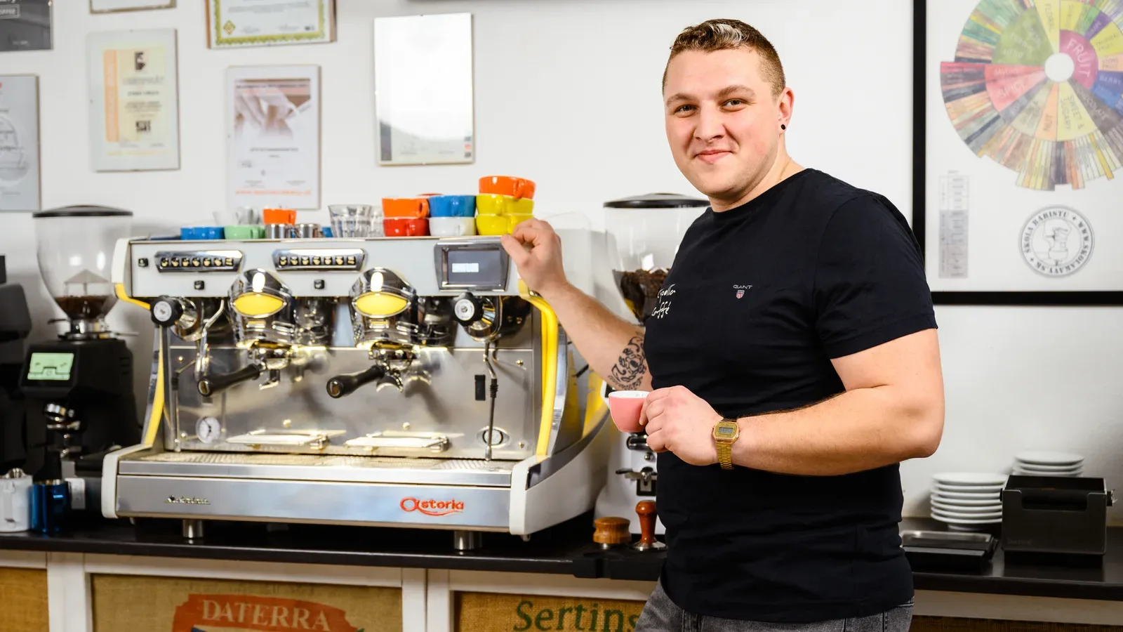 Profesionálne pákové kávovary Astoria v pražiarni Cipolla Caffé