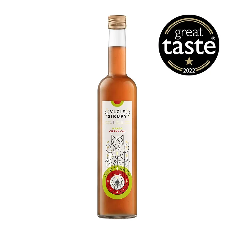 Mango – Čierny čaj, sirup Vlčie sirupy na ľadový čaj a limonády, fľaša
