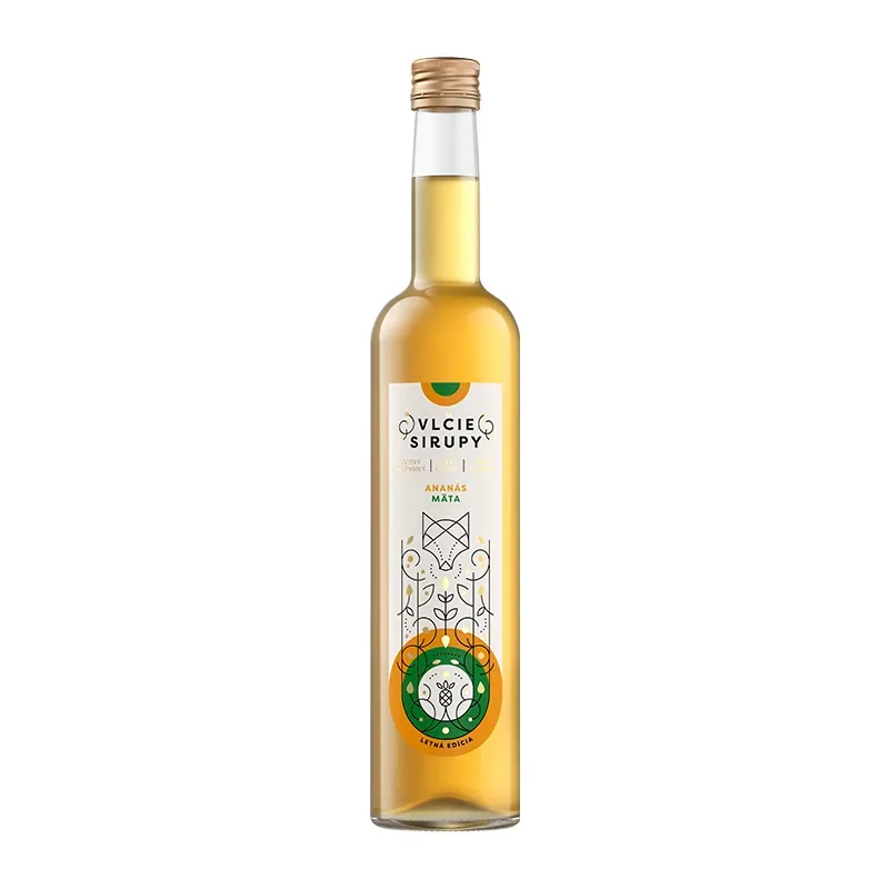 Ananás – Mäta, sirup Vlčie sirupy na limonády a drinky, fľaša