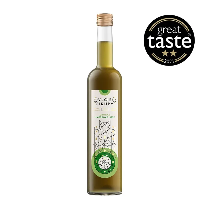 Uhorka – Limetkové listy, sirup Vlčie sirupy na limonády a drinky, fľaša