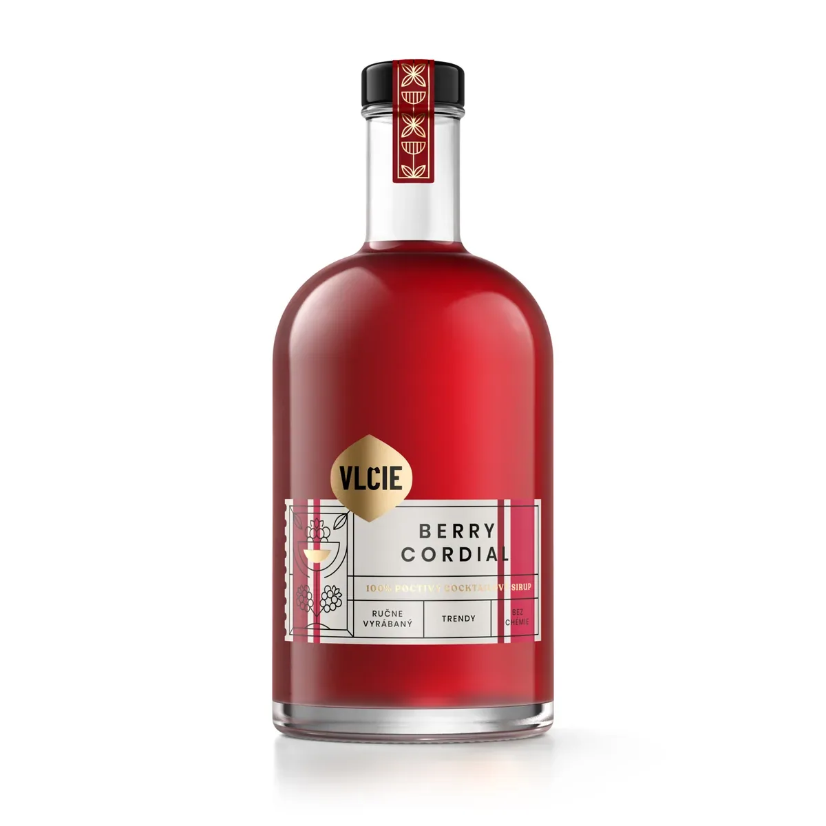 Berry Cordial – sirup do koktailov Vlčie sirupy, fľaša 0,5 l