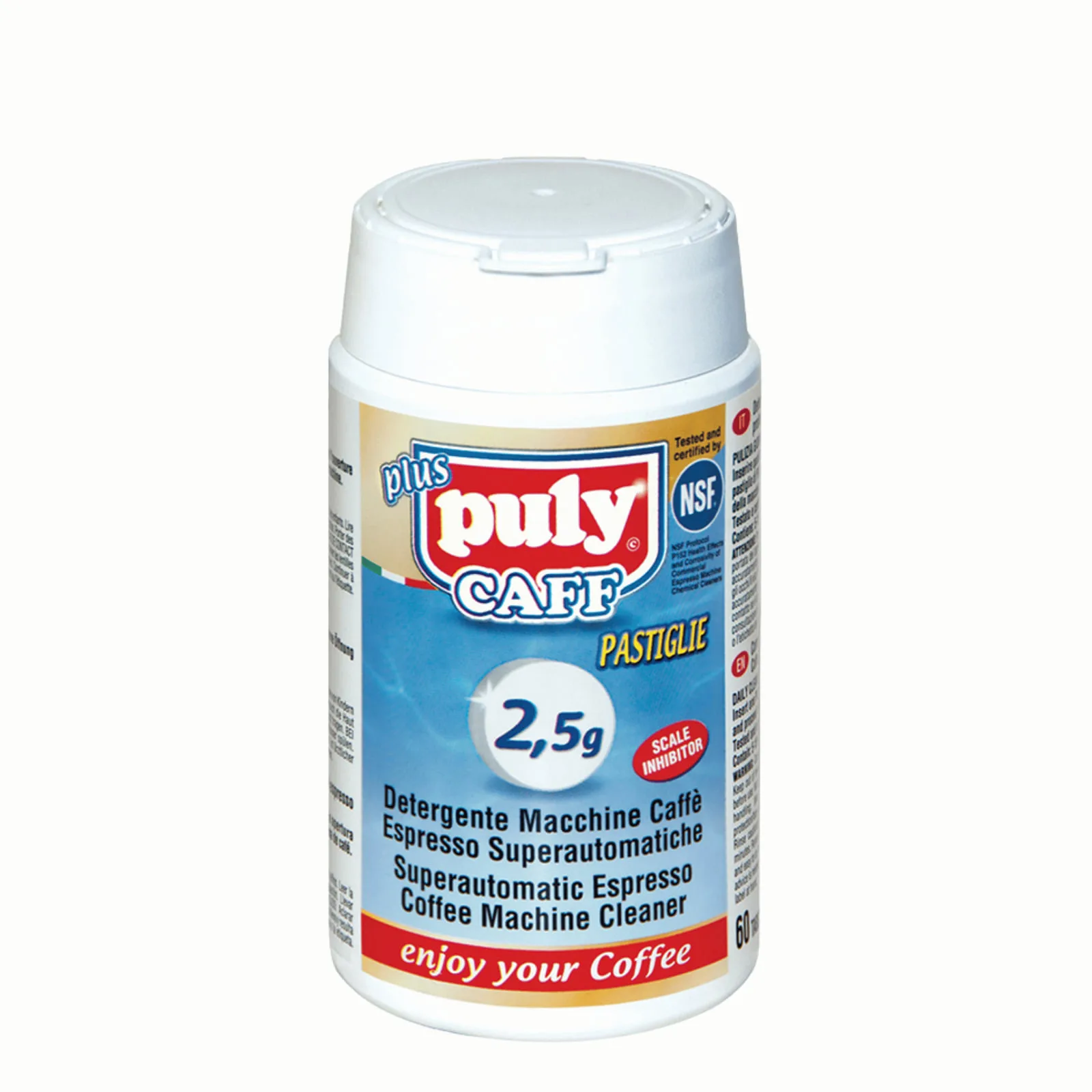 PULY CAFF Plus NSF – čistiace tablety 2,5 g (60 ks) — čistenie a údržba kávovaru | Cipolla Caffé