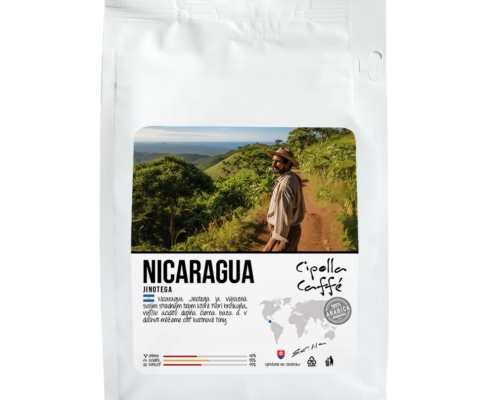 Nicaragua Jinotega je výrazná svojím stredným telom ktoré tvorí broskyňa, vyššiu aciditu dopĺňa čierna baza a v dochuti môžme cítiť kvetinové tóny.
