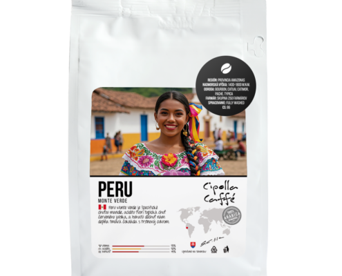 PERU Monte Verde Peru Monte Verde je špecifické chuťou mandle, aciditu tvorí typická chuť červeného jablka, a bohatú dochuť nám dopĺňa tmavá čokoláda s trstinový cukrom.